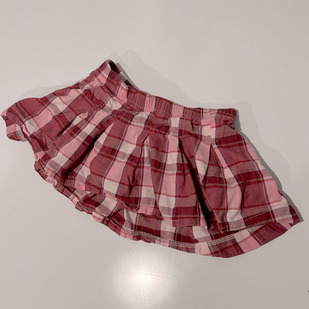 Old Navy Burgundy Plaid Skirt with attached Bloomers